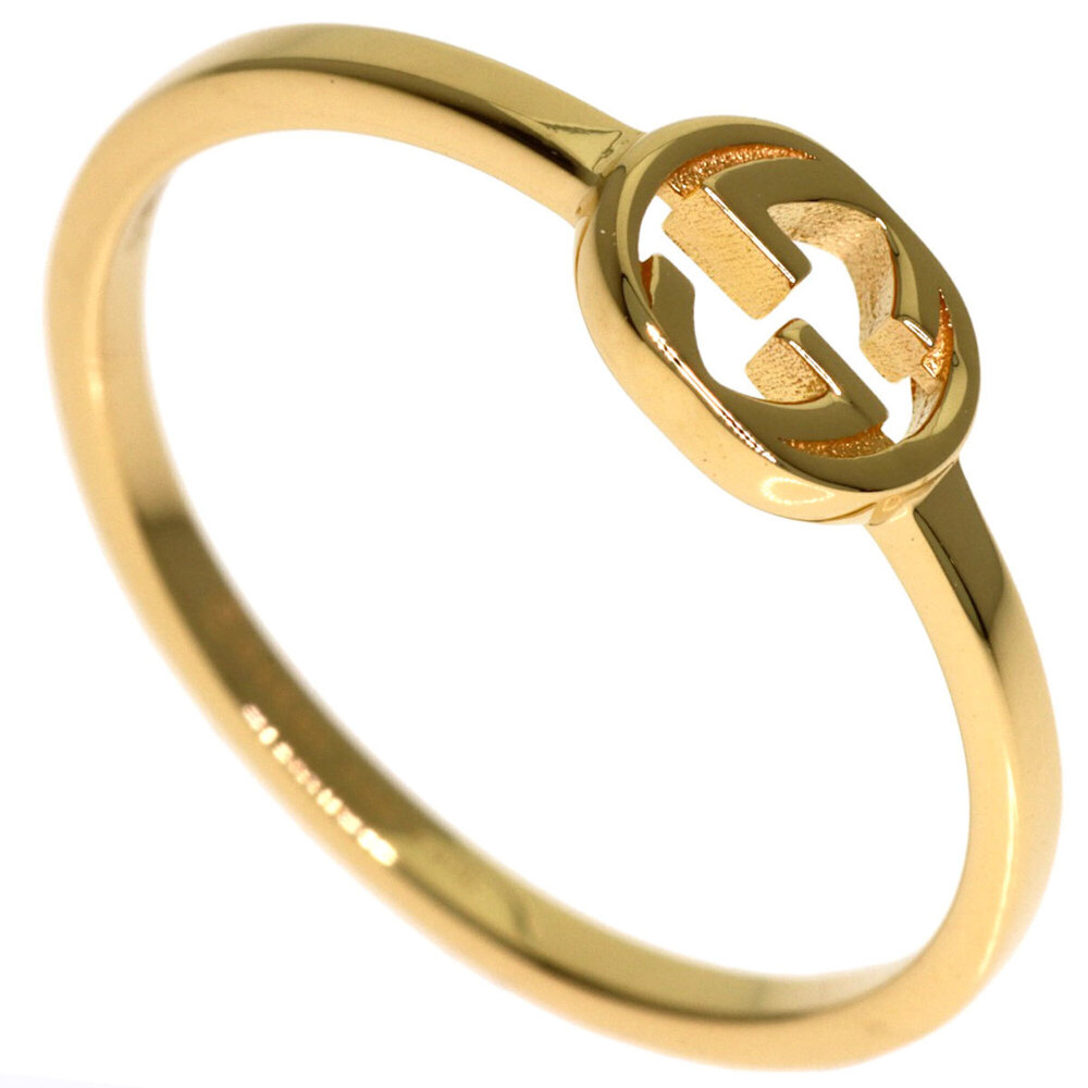 Gucci Interlocking #8 Ring, 18K Yellow Gold, Women's.